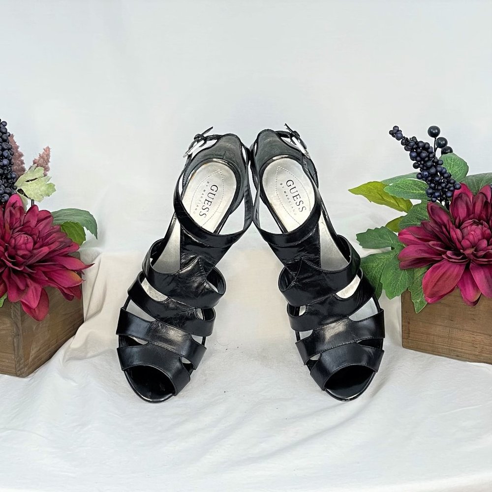Black Leather Sandals | Guess by Marciano - Picture 4 of 6